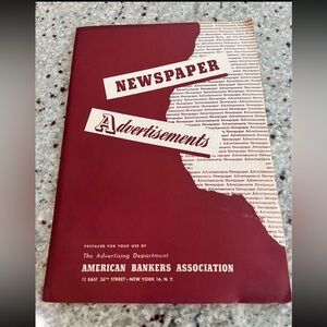 Vintage Newspaper Advertisements Booklet